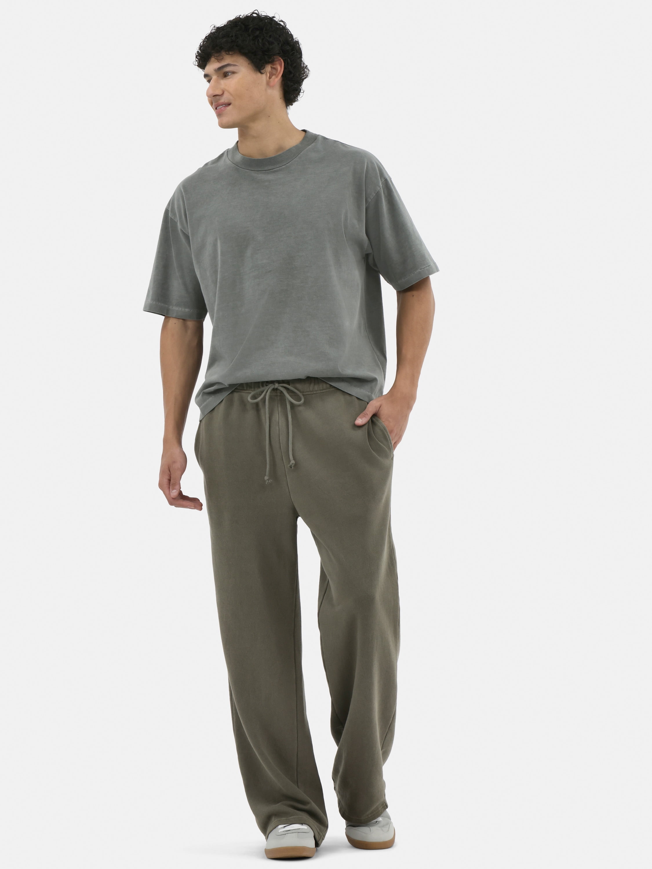 No Boundaries Cotton Oversized Cropped Tee with Short Sleeves, 2-Pack, Men's and Big Men's XS-5XL