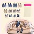 thumbnail image 4 of RAGUPEL Medium Press on Nails Almond Blue Cat'S Eye Fake Nails Press Ons False Nails Glue on Nails with Gilded Rose Charms Design Nail Tips Kit Full Cover Stick on Nails for Women Girls 24Pcs, 4 of 8