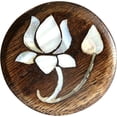 thumbnail image 2 of Set Of Six Lotus Flower MOP Wooden Knobs by Perilla Home, 2 of 11