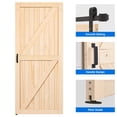 thumbnail image 5 of DEXTRUS Interior Sliding Barn Door 36" x 84", 36"L x 3.5"W x 88"H Natural MDF Barn Door Hardware Kit, 5 of 6