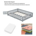 thumbnail image 4 of Bellemave Queen Size Floor Bed with Door and Fence  Floor Bed with Bed Slats Sturdy Wood Floor Bed Montessori Bed Frame (Queen, Gray), 4 of 14