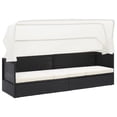 thumbnail image 1 of vidaXL Garden Sofa with Canopy Black Poly Rattan, 1 of 5