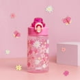 thumbnail image 5 of Zak Designs 16oz Water Bottle For School or Travel, Durable Plastic Water Bottle With Straw, Handle, and Leak-Proof, Pop-Up Spout Cover (Flower Power), 5 of 14