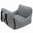 thumbnail image 1 of Gray L (57*55*35) Portable Foldable Pet Car Seat Bed - In-Vehicle Fixed Design with Buckle & Anti-Slip Base, Removable Washable Inner Pad & Cover, for Dogs Cats Like Corgi Pomeranian, Composite, 1 of 6