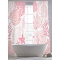 thumbnail image 5 of Coastal Pink Sheer Curtains 84 Inch Length 2 Panels Set, Ocean Coral Starfish Shell Modern Sea Voile Window Treatment Rod Pocket Curtains Sheers Drapes for Bedroom/Living Room/Kitchen 52"x84"x2, 5 of 7