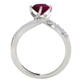 thumbnail image 2 of Mauli Jewels Rings for Women 1.05 Carat Interwined Design Diamond And Created Ruby Ring 4-prong 14k White Gold, 2 of 6