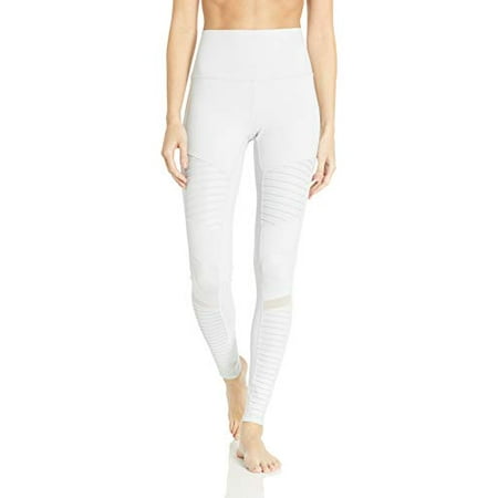 Alo Yoga Women's High Waist Moto Legging, Alloy/Alloy Glossy, Medium
