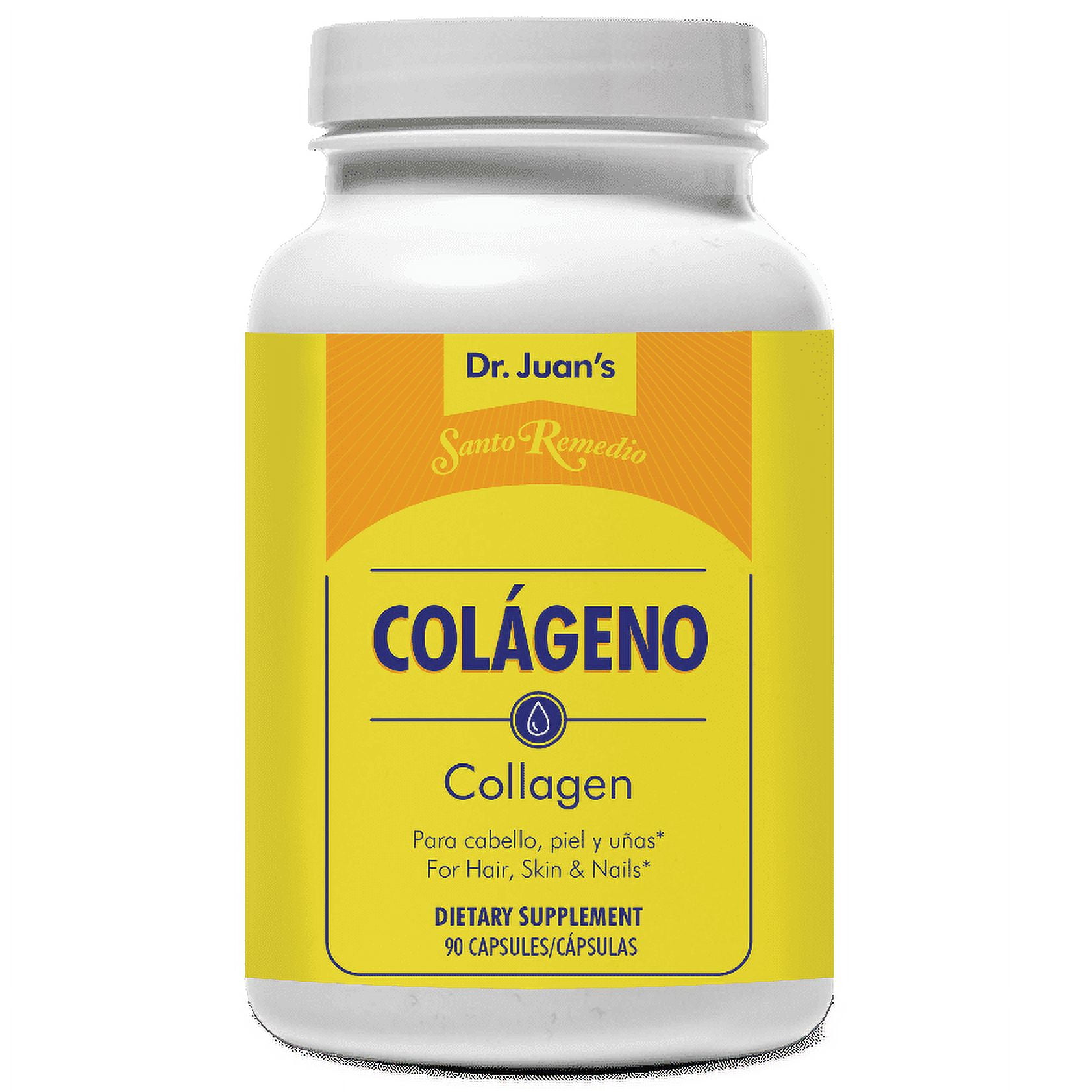 (3 pack) Santo Remedio Collagen Dietary Supplement Capsules, Hair, Skin, Nails, 750 mg, 90 Count
