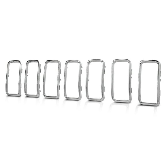 Chrome Front Grille Grill Inserts Trim Cover Ring 7pcs Fit for Jeep Renegade 2019 