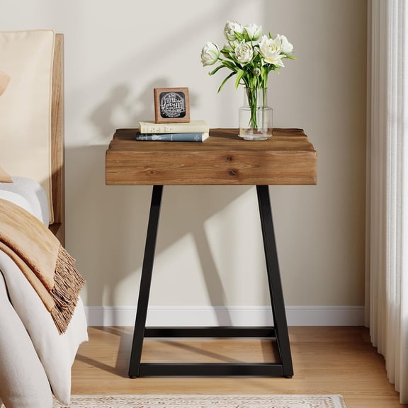 Tribesigns Square Solid Wood Nightstand