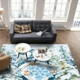 Area Rug Indoor Carpet, Winter Xmas Navy Gnome Holding A Snowflake