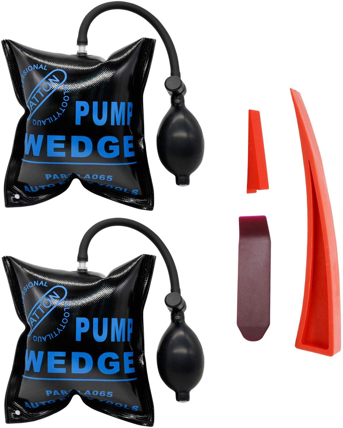 4pc Inflatable Shim Air Pump Wedge Open Pry Bar Car Window Door Entry Hand Tools 
