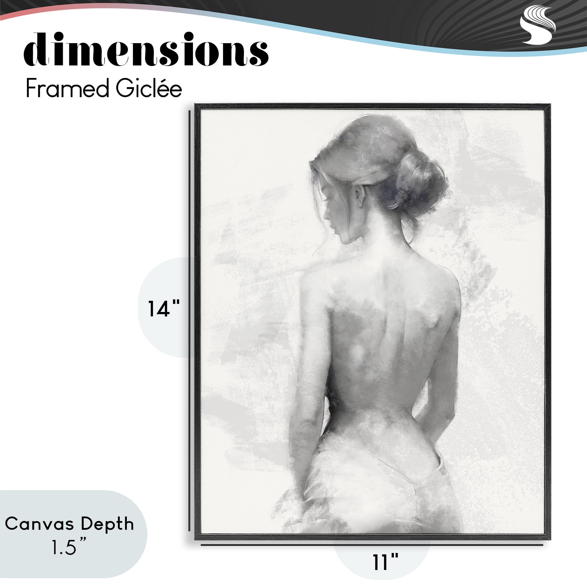 Stupell Industries Mine Elegant Figure Black Framed Giclee Art, design by Kim Allen