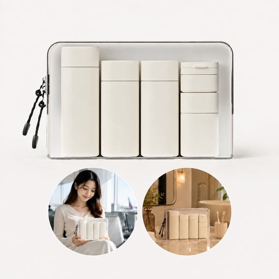 5pcs Travel Cream Dispenser Bottles Set Travel Bottles Toiletry Containers Set, Travel Essentials