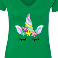 thumbnail image 4 of Inktastic Unicorn Face Women's V-Neck T-Shirt, 4 of 5