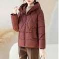 thumbnail image 4 of YueHuiYing Womens Hooded Quilted Jacket Mid-Length Padded Warm Winter Coat Outerwear, 4 of 7