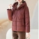 thumbnail image 4 of Ailaofu Women's Winter Solid Color Hooded Long Sleeve Warm Zipper Mid-length Cotton Jacket, 4 of 7