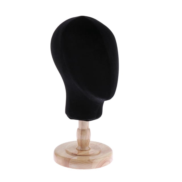 Cabeza de bloque de corcho de 20 pulgas, cabeza de maquí Mainkin pa peluca, estilo de secado Negro Zulema peluca maniquí cabeza soporte estante