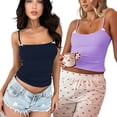 thumbnail image 4 of LYMAYTER Women Camisole Summer Solid Color Ventilate Tank for Female Spaghetti Strap Cami Tops, 4 of 9