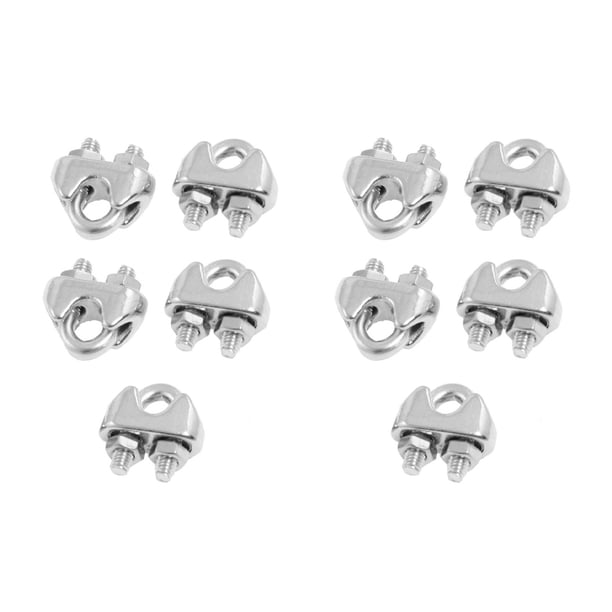 15Pzs Clip de Cable Abrazadera de Sillin de Acero Inoxidable 304 para 3/25 Pulgada 3mm Cuerda de Alambre