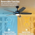 thumbnail image 3 of VAGIZM Ventilateur de Plafond 52 Pouces avec Lumière - Ventilateur de Plafond à 5 Pales pour Salon et Chambre - Débit d'Air Max 5000 CFM - Moteur CC Silencieux - à Intensité Réglable - Fonction Réversible - Noir, 3 of 8