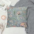 thumbnail image 2 of Decorative Pillow Cover 100% Cotton Square Washable Cushion Covers with Invisible Zipper for Couch, Bedroom, Home, Ramage - Multi - Spring/Summer, 2 of 5