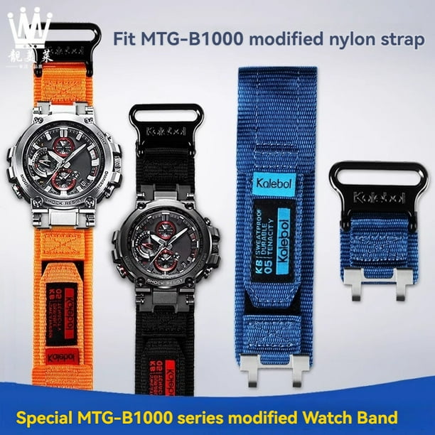 Correa de reloj de lona de nailon modificada G SHOCK Casio 5544 MTG B1000 G1000 Pulsera deportiva con eslabones de acero macizo GST B1000 Walmart en linea