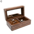 thumbnail image 2 of Travel Jewelry Box Dustproof Multipurpose Wood Rings Earrings Mini Jewelry Case for Girls-C, 2 of 6