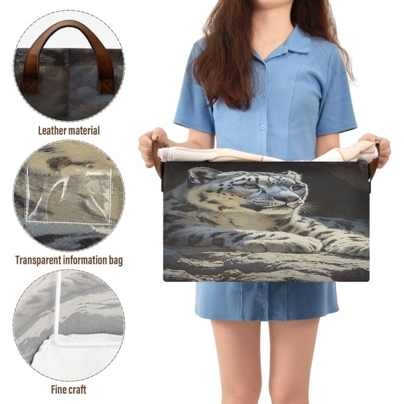 BZSMCE Collapsible Fabric Cube Storage Bins Snow Leopard Design Pattern Storage Box