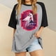 thumbnail image 1 of Hazbin Hotel Moda Mujer Casual Cuello Redondo Impreso Raglan Camiseta de Manga Corta Top Rosa/M, 1 of 6