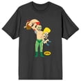 thumbnail image 1 of Beavis & Butthead Cartoon Character Wrestling Pose Men's Black Graphic Tee-M, 1 of 2