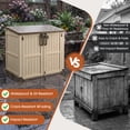 thumbnail image 6 of Nihsuao Store-It-Out Midi Horizontal Durable 36 Cu.ft Resin Outdoor Storage Shed With Heavy Duty Floor and Locking Latch, for Lawnmowe, Garden Tools, Brown & Beige, 6 of 8
