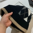 thumbnail image 6 of Wool Knit Cuff Short Fisherman Beanie for Men Women, Winter Warm Hats, 6 of 6