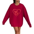 thumbnail image 2 of Gibobby Sudadera Mujer Moda Sudadera con capucha de manga larga con cuello redondo y camisa para correr con estampado de amor para parejas para mujer (Rojo, S), 2 of 3