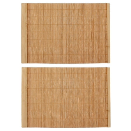 

NUOLUX 2Pcs Fashion Bamboo Wood Placemats Anti-Slip Table Mat Waterproof Placemats