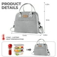 thumbnail image 5 of Insulated Lunch Box Containers for Adult Lunch Bags for Women Small Lunch Bag Gray, 5 of 9