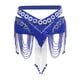 thumbnail image 2 of Falda de práctica para danza del vientre con borlas y cuentas para mujer Azul oscuro, 2 of 9