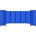 thumbnail image 1 of Versare Polycarbonate Room Divider 360 Portable Wall Partition | Freestanding Office Dividers | Locking Wheels | Privacy Screen Panels - 19'6" x 6'10" Blue Thermoplastic Polymer, 1 of 5