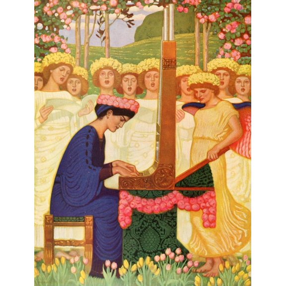 Christliche Kunst 13 1916 St Cecilia Canvas Art - Fritz Kunz (18 x 24)
