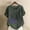 Army Green#women plus size boho blouse, variant on Women's Plus Size Cotton Linen Boho Floral Print Rolled Cuff Short Sleeve Casual Spring Summer Blouse Tops Sky Blue,S