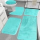 thumbnail image 1 of Juego de 5 Alfombras de Baño de Colores Surtidos | Suave Terciopelo y Espuma | Alfombras de Baño Antideslizantes y Absorbentes | Azul y Celeste | 40X80 Cm, 40X60 Cm, 40X50 Cm, 40X45 Cm | Lavables | E, 1 of 7