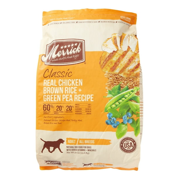 Merrick Classic Real Chicken, Brown Rice + Green Pea Dry ...