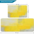 thumbnail image 2 of 2 Pieces Kitchen Rugs, Abstract Anti Fatigue Non Slip Foam Cushioned Grey and Yellow Art Painting Comfort Indoor Floor Mat Runner Rug Set for Laundry Office Sink Bathroom (17"x48"+17"x24"), 2 of 6