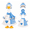 #2-Winter Plaid-Sky Blue, variant on 23 Inch Porch Goose Outfits with Dress,Hat and Scarf,Plaid Heart Gooses Clothing for Lawn,Patio Yard, Winter and Christmas Decor