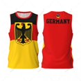 thumbnail image 3 of Camiseta deportiva de baloncesto para hombre con bandera de Alemania, camiseta sin mangas multifunción para correr y fitness, nombre personalizado exclusivo y número, 3 of 5