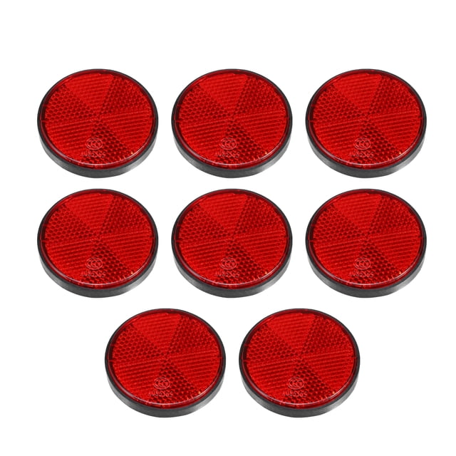 Unique Bargains 8 Pcs Réflecteurs Arrière Ronds Vis sur Rayon de Sécurité Réflecteur de Poteaux de Porte Réfléchissants pour Voiture Moto Rouge