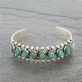thumbnail image 2 of HOOUN 925 Silver Filled Turquoise Open Bangle Cuff Bracelet Women Wedding Jewelry-#6, 2 of 5