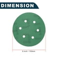 thumbnail image 6 of Unique Bargains Car Sanding Discs 6inch 6 Hole 400 Grit Abrasion Resistance | Round Hook and Loop Sandpaper Green 50 Pcs, 6 of 7