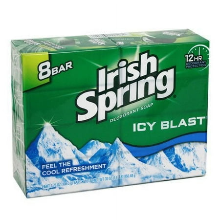 Irish Spring Icyblast Cool Refreshment Deodorant Soap Unisex Soap, 8 Count