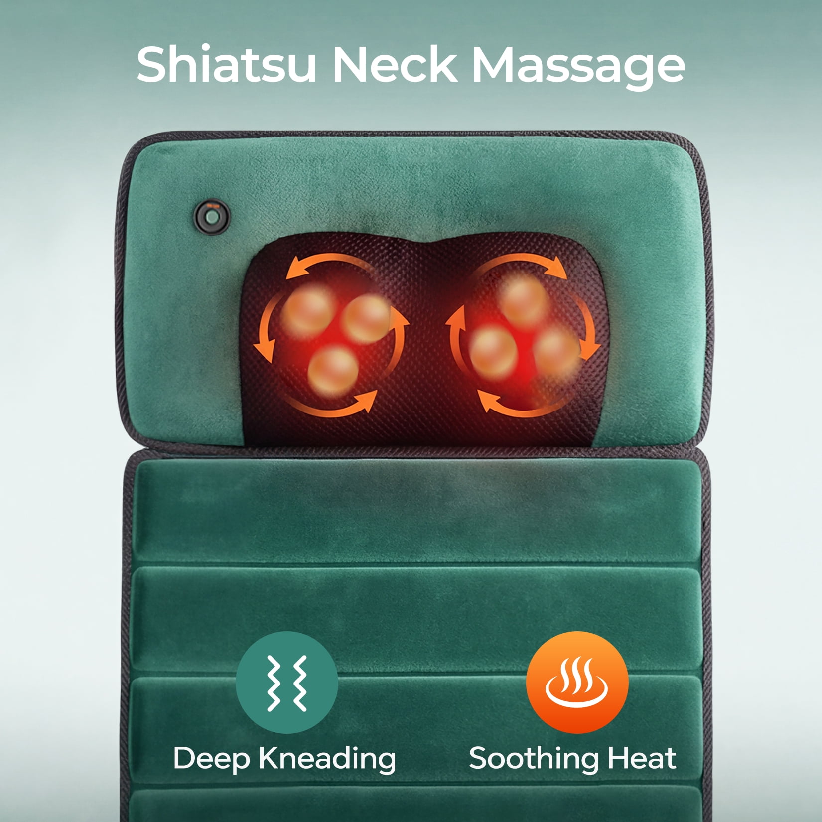 HOMEMASSA Massage Mats for Full Body with Heat,Shiatsu Kneading Vibration Back Massage Pad forfor Chair Bed Floor,Gifts